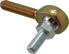 Made in USA - 5/16" ID, 7/8" Max OD, 2,796 Lb Max Static Cap, Male Spherical Rod End with Stud - 5/16-24 RH, Steel with Bronze Raceway - Top Tool & Supply