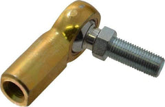 Made in USA - 3/8" ID, 1" Max OD, 3,950 Lb Max Static Cap, Female Spherical Rod End with Stud - 3/8-24 RH, Steel with Bronze Raceway - Top Tool & Supply