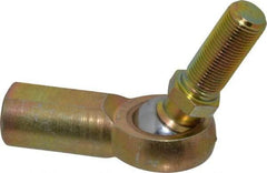 Made in USA - 5/8" ID, 1-1/2" Max OD, 7,400 Lb Max Static Cap, Female Spherical Rod End with Stud - 5/8-18 RH, Steel with Bronze Raceway - Top Tool & Supply