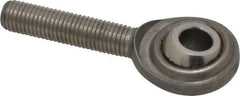 Made in USA - 5/16" ID, 7/8" Max OD, 2,050 Lb Max Static Cap, Plain Male Spherical Rod End - 5/16-24 RH, Stainless Steel with Stainless Steel Raceway - Top Tool & Supply