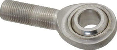 Made in USA - 5/8" ID, 1-1/2" Max OD, 5,860 Lb Max Static Cap, Plain Male Spherical Rod End - 5/8-18 RH, Stainless Steel with Stainless Steel Raceway - Top Tool & Supply