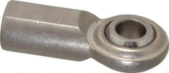 Made in USA - 1/2" ID, 1-5/16" Max OD, 4,720 Lb Max Static Cap, Plain Female Spherical Rod End - 1/2-20 RH, Stainless Steel with Stainless Steel Raceway - Top Tool & Supply