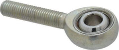 Made in USA - 5/16" ID, 7/8" Max OD, 7,639 Lb Max Static Cap, Plain Male Spherical Rod End - 5/16-24 RH, Alloy Steel with Steel Raceway - Top Tool & Supply