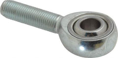 Made in USA - 3/8" ID, 1" Max OD, 9,550 Lb Max Static Cap, Plain Male Spherical Rod End - 3/8-24 RH, Alloy Steel with Steel Raceway - Top Tool & Supply