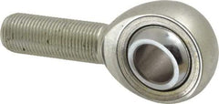 Made in USA - 5/8" ID, 1-1/2" Max OD, 17,959 Lb Max Static Cap, Plain Male Spherical Rod End - 5/8-18 RH, Alloy Steel with Steel Raceway - Top Tool & Supply