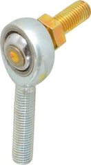 Made in USA - 5/16" ID, 7/8" Max OD, 7,639 Lb Max Static Cap, Male Spherical Rod End with Stud - 5/16-24 RH, Alloy Steel with Steel Raceway - Top Tool & Supply