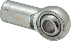 Made in USA - 7/16" ID, 1-1/8" Max OD, 10,290 Lb Max Static Cap, Plain Female Spherical Rod End - 7/16-20 RH, Alloy Steel with Steel Raceway - Top Tool & Supply