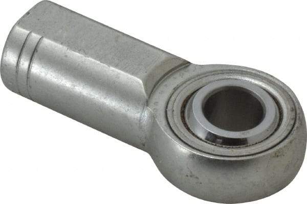 Made in USA - 1/2" ID, 1-5/16" Max OD, 15,340 Lb Max Static Cap, Plain Female Spherical Rod End - 1/2-20 RH, Alloy Steel with Steel Raceway - Top Tool & Supply