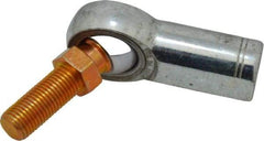 Made in USA - 3/8" ID, 1" Max OD, 9,550 Lb Max Static Cap, Female Spherical Rod End with Stud - 3/8-24 RH, Alloy Steel with Steel Raceway - Top Tool & Supply