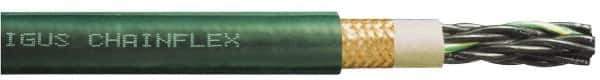 Igus - 16 AWG, 12 Strand, Green Machine Tool Wire - PVC, Flame, Oil and UV Resistant, 1 Ft. Long - Top Tool & Supply