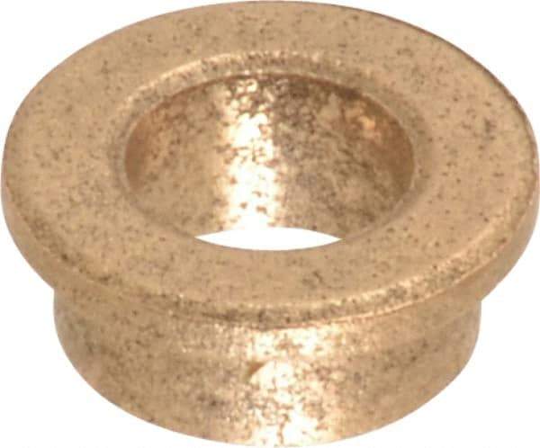 Boston Gear - 1/4" Inside x 3/8" Outside Diam, Oil Impregnated Bronze SAE-841 Flanged Sleeve Bearing - 1/2" Flange Outside Diam, 1/16" Flange Thickness, 3/16" OAL - Top Tool & Supply