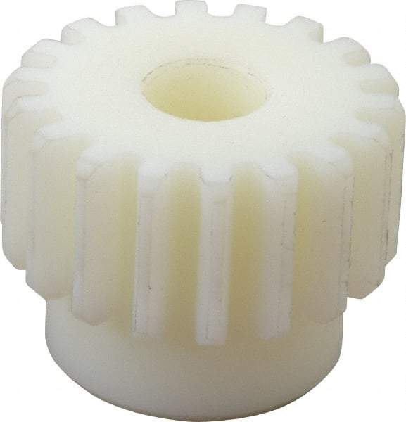 Poly Hi Solidur - 12 Pitch, 1-1/2" Pitch Diam, 18 Tooth Spur Gear - 3/4" Face Width, 1/2" Bore Diam, 1-1/4" Hub Diam, Nylon - Top Tool & Supply