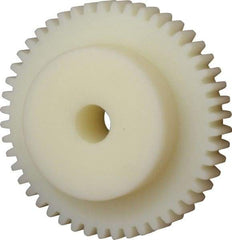 Poly Hi Solidur - 16 Pitch, 3" Pitch Diam, 48 Tooth Spur Gear - 1/2" Face Width, 1/2" Bore Diam, 2" Hub Diam, Nylon - Top Tool & Supply