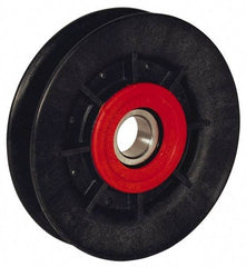 Fenner Drives - 17 Inside x 6.03" Outside Diam, 1/2" Wide Pulley Slot, Glass Reinforced Nylon Idler Pulley - 4L/A Belt Section, For Use with V-Belts - Top Tool & Supply