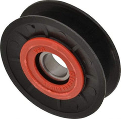 Fenner Drives - 17 Inside x 3.1" Outside Diam, 0.63" Wide Pulley Slot, Glass Reinforced Nylon Idler Pulley - 5L/B Belt Section, For Use with V-Belts - Top Tool & Supply