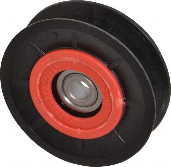 Fenner Drives - 3/8 Inside x 3.1" Outside Diam, 0.63" Wide Pulley Slot, Glass Reinforced Nylon Idler Pulley - 5L/B Belt Section, For Use with V-Belts - Top Tool & Supply