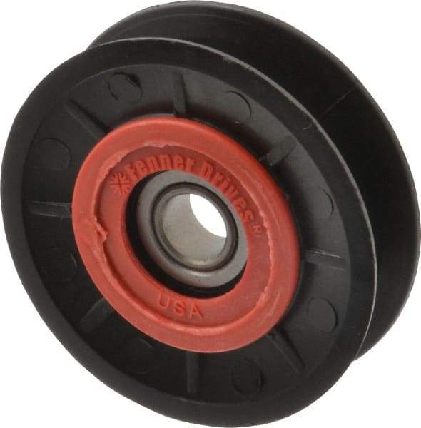 Fenner Drives - 1/2 Inside x 3.1" Outside Diam, 0.63" Wide Pulley Slot, Glass Reinforced Nylon Idler Pulley - 5L/B Belt Section, For Use with V-Belts - Top Tool & Supply