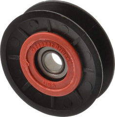 Fenner Drives - 1/2 Inside x 3.1" Outside Diam, 0.63" Wide Pulley Slot, Glass Reinforced Nylon Idler Pulley - 5L/B Belt Section, For Use with V-Belts - Top Tool & Supply