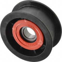 Fenner Drives - 17 Inside x 3" Outside Diam, 1.02" Wide Pulley Slot, Glass Reinforced Nylon Idler Pulley - For Use with Flat Belts, 7/8" Wide - Top Tool & Supply