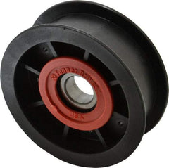 Fenner Drives - 17 Inside x 3-1/2" Outside Diam, 1" Wide Pulley Slot, Glass Reinforced Nylon Idler Pulley - For Use with Flat Belts, 13/16" Wide - Top Tool & Supply