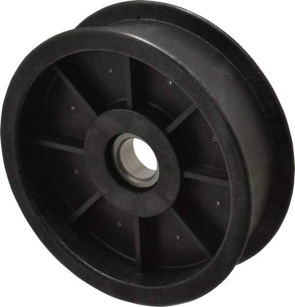 Fenner Drives - 17 Inside x 4-1/2" Outside Diam, 1.09" Wide Pulley Slot, Glass Reinforced Nylon Idler Pulley - For Use with Flat Belts, 29/32" Wide - Top Tool & Supply