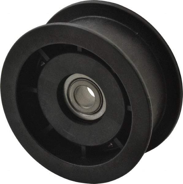 Fenner Drives - 3/8 Inside x 3" Outside Diam, 1.02" Wide Pulley Slot, Glass Reinforced Nylon Idler Pulley - For Use with Flat Belts, 7/8" Wide - Top Tool & Supply