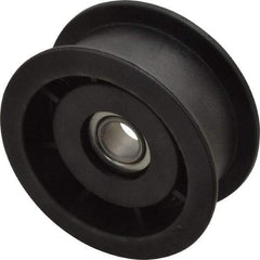 Fenner Drives - 1/2 Inside x 3" Outside Diam, 1.02" Wide Pulley Slot, Glass Reinforced Nylon Idler Pulley - For Use with Flat Belts, 7/8" Wide - Top Tool & Supply