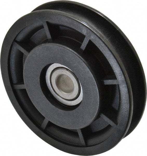 Fenner Drives - 3/8 Inside x 3.05" Outside Diam, 0.4" Wide Pulley Slot, Glass Reinforced Nylon Idler Pulley - 3/8" Belt Size Diam, For Use with Round Belts - Top Tool & Supply