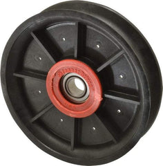 Fenner Drives - 1/2 Inside x 4.82" Outside Diam, 0.73" Wide Pulley Slot, Glass Reinforced Nylon Idler Pulley - 11/16" Belt Size Diam, For Use with Round Belts - Top Tool & Supply