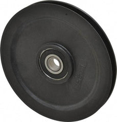 Fenner Drives - 1/2 Inside x 5-1/2" Outside Diam, 0.38" Wide Pulley Slot, Glass Reinforced Nylon Idler Pulley - 3/8" Belt Size Diam, For Use with Round Belts - Top Tool & Supply