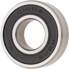 Tritan - 1/2" Bore Diam, 1-1/8" OD, Double Seal Deep Groove Radial Ball Bearing - 5/16" Wide, 1 Row, Round Bore, 535 Lb Static Capacity, 1,148 Lb Dynamic Capacity - Top Tool & Supply