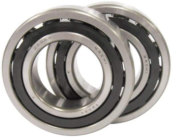 Nachi - 25mm Bore Diam, 52mm OD, Open Angular Contact Radial Ball Bearing - 15mm Wide, 1 Row, Round Bore, 20,700 Nm Static Capacity, 27,100 Nm Dynamic Capacity - Top Tool & Supply