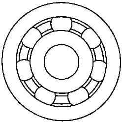 Made in USA - 6mm Bore Diam, 17mm OD, Open Plastic Race Radial Ball Bearing - 6mm Wide, 1 Row, Round Bore, 17 Lb Static Capacity, 26 Lb Dynamic Capacity - Top Tool & Supply