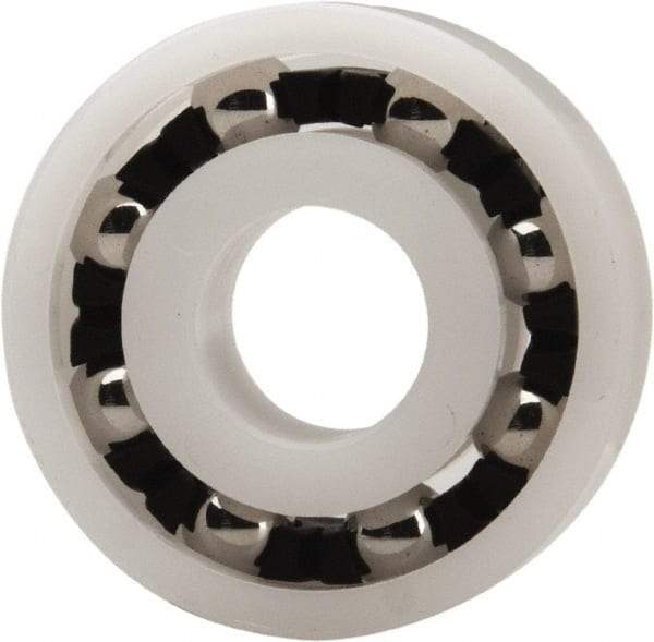 Made in USA - 8mm Bore Diam, 22mm OD, Open Plastic Race Radial Ball Bearing - 7mm Wide, 1 Row, Round Bore, 33 Lb Static Capacity, 42 Lb Dynamic Capacity - Top Tool & Supply