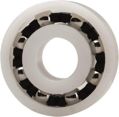 Made in USA - 8mm Bore Diam, 22mm OD, Open Plastic Race Radial Ball Bearing - 7mm Wide, 1 Row, Round Bore, 33 Lb Static Capacity, 42 Lb Dynamic Capacity - Top Tool & Supply