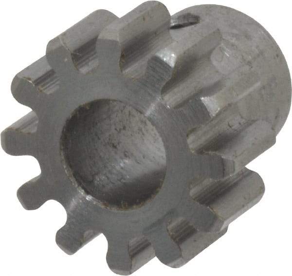 Browning - 24 Pitch, 1/2" Pitch Diam, 12 Tooth Spur Gear - 1/4" Bore Diam, 3/8" Hub Diam, Steel - Top Tool & Supply