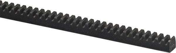 Browning - 1-1/2" Face Width, 4 Feet Long, 1-1/2" Thick Steel Gear Rack - Gray, 8 Pitch, 20° Pressure Angle - Top Tool & Supply