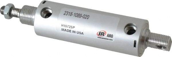 ARO/Ingersoll-Rand - 2" Stroke x 1-1/8" Bore Double Acting Air Cylinder - 1/8 Port, 3/8-16 Rod Thread - Top Tool & Supply