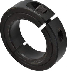 Climax Metal Products - 1-3/8" Bore, Steel, One Piece Clamp Collar - 2-1/4" Outside Diam, 9/16" Wide - Top Tool & Supply