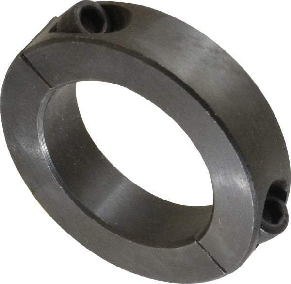 Climax Metal Products - 1-9/16" Bore, Steel, Two Piece Two Piece Split Shaft Collar - 2-3/8" Outside Diam, 9/16" Wide - Top Tool & Supply