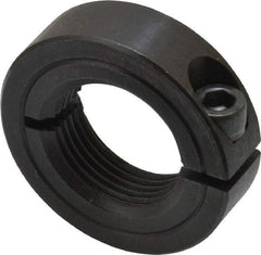 Climax Metal Products - 1-14 Thread, Steel, One Piece Threaded Shaft Collar - 1-3/4" Outside Diam, 1/2" Wide - Top Tool & Supply