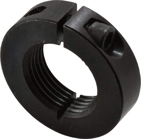 Climax Metal Products - 1-1/8-12 Thread, Steel, One Piece Threaded Shaft Collar - 1-7/8" Outside Diam, 1/2" Wide - Top Tool & Supply