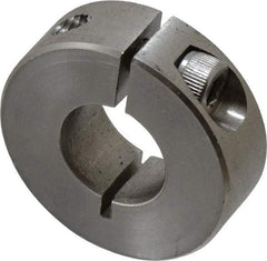 Climax Metal Products - 9/16" Bore, Stainless Steel, One Piece Clamp Collar - 1-5/16" Outside Diam, 7/16" Wide - Top Tool & Supply