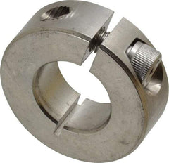 Climax Metal Products - 3/4" Bore, Stainless Steel, One Piece Clamp Collar - 1-1/2" Outside Diam, 1/2" Wide - Top Tool & Supply