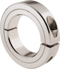 Climax Metal Products - 1-1/2" Bore, Stainless Steel, One Piece Clamp Collar - 2-3/8" Outside Diam, 9/16" Wide - Top Tool & Supply