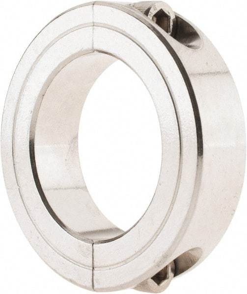 Climax Metal Products - 1-7/16" Bore, Stainless Steel, Two Piece Shaft Collar - 2-1/4" Outside Diam, 9/16" Wide - Top Tool & Supply