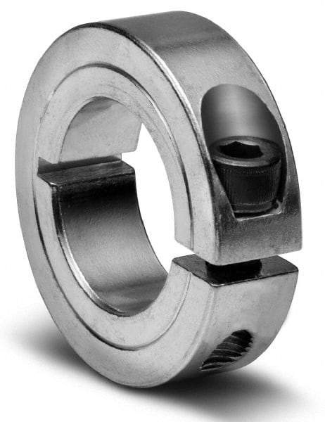 Climax Metal Products - 2-5/8" Bore, Aluminum, One Piece Clamping Shaft Collar - 3-7/8" Outside Diam, 7/8" Wide - Top Tool & Supply