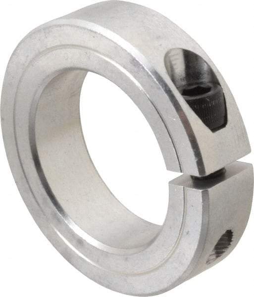 Climax Metal Products - 1-3/4" Bore, Aluminum, One Piece Clamp Collar - 2-3/4" Outside Diam, 11/16" Wide - Top Tool & Supply