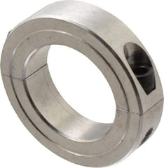 Climax Metal Products - 1-1/2" Bore, Aluminum, Two Piece Shaft Collar - 2-3/8" Outside Diam, 9/16" Wide - Top Tool & Supply