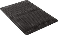 Wearwell - 3' Long x 2' Wide, Dry Environment, Anti-Fatigue Matting - Black, Vinyl with Urethane Sponge Base, Beveled on 4 Sides - Top Tool & Supply